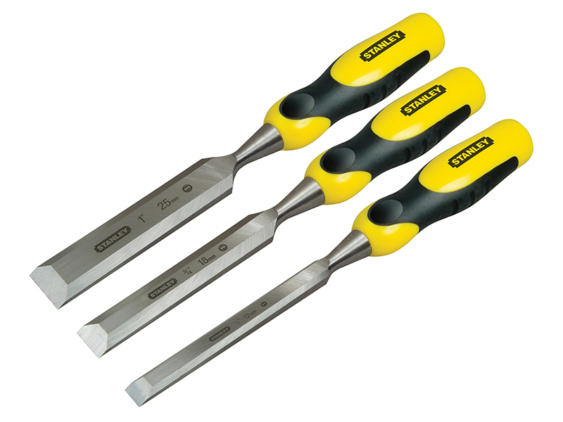 DYNAGRIP Bevel Edge Chisel with Strike Cap Set, 3 Piece