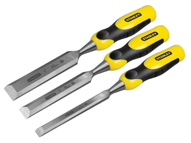 DYNAGRIP Bevel Edge Chisel with Strike Cap Set, 3 Piece