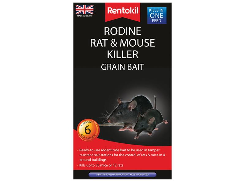 Rodine Rat & Mouse Killer Grain Bait (Sachets 6)