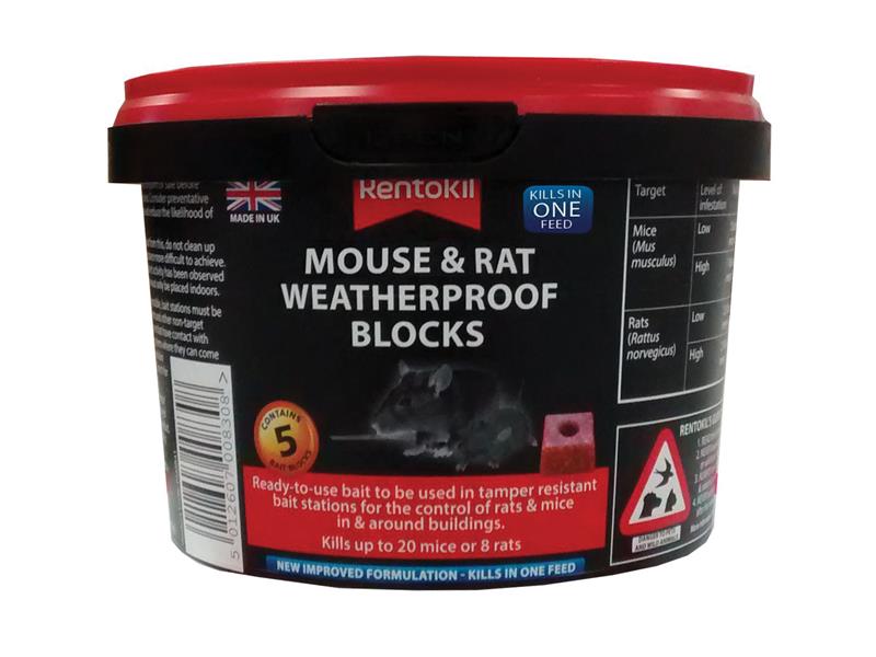 Rat & Mouse Weatherproof Blocks (Tub of 5)