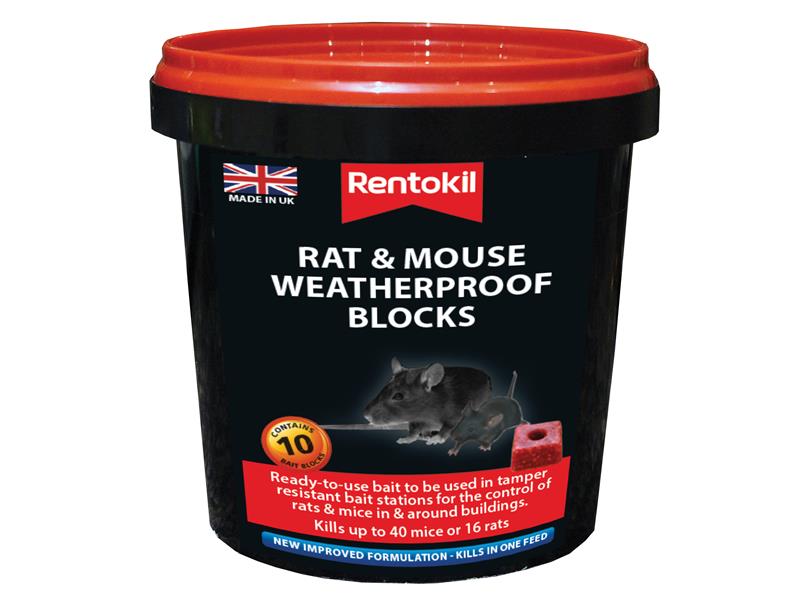 Rat & Mouse Weatherproof Blocks (Tub of 10)