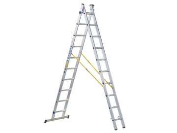 D-Rung Combination Ladder 2-Part 2 x 8 Rungs