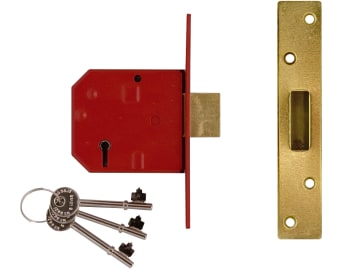 2134E 5 Lever BS Mortice Deadlock Satin Chrome Finish 79.5mm 3in Box