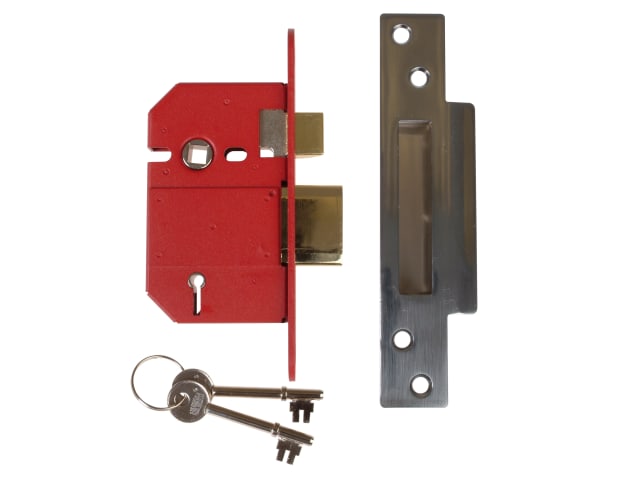 StrongBOLT 2200S BS 5 Lever Mortice Sashlock Satin Chrome 68mm Box