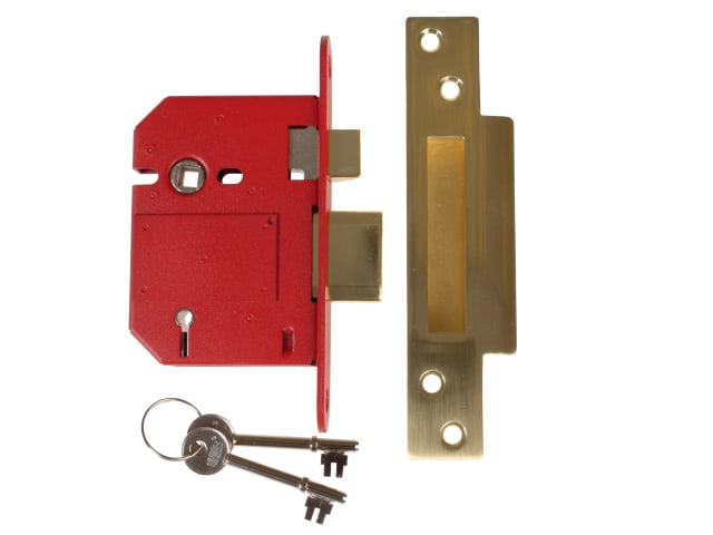 StrongBOLT 2200S BS 5 Lever Mortice Sashlock Satin Brass 81mm Box