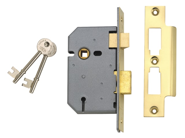 2277 3 Lever Mortice Sashlock Polished Brass 65mm 2.5in Box