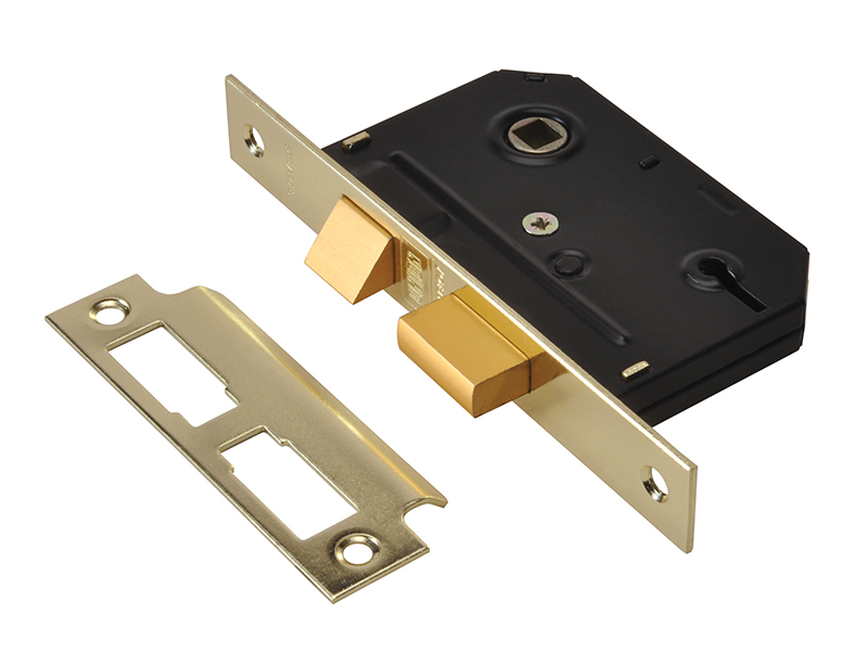 ES-SL Essentials 3 Lever Mortice Sashlock Polished Brass 65mm 2.5in Visi