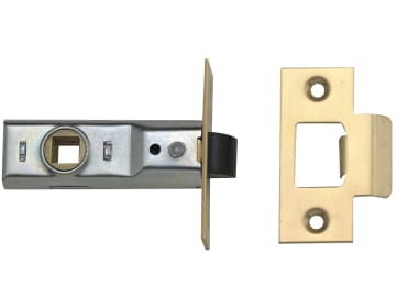 M888 Tubular Mortice Latch 64mm 2.5 in Polished Brass Pack of 3