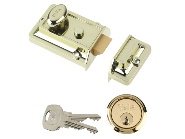 P77 Traditional Nightlatch 60mm Backset Brasslux Finish Box