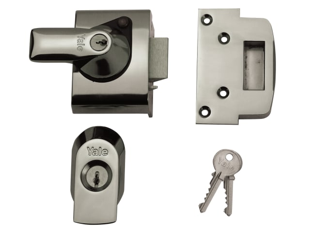 BS2 Nightlatch British Standard Lock 40mm Backset Chrome Finish Visi