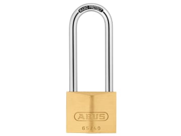 65/40mm Brass Padlock 63mm Long Shackle Carded