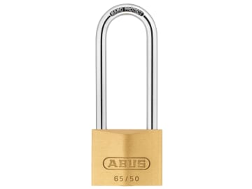 65/50mm Brass Padlock 80mm Long Shackle Carded