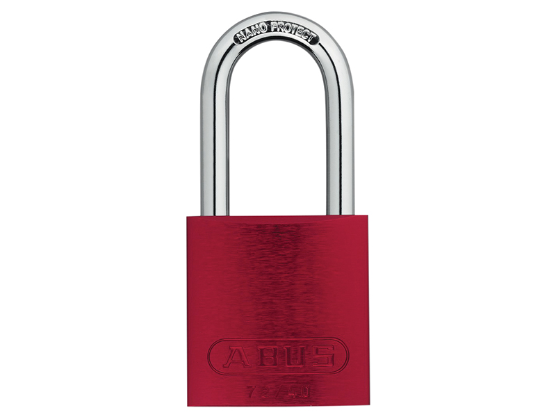 72/40mm Aluminium Padlock 40mm Long Shackle Red Keyed Alike TT0216262