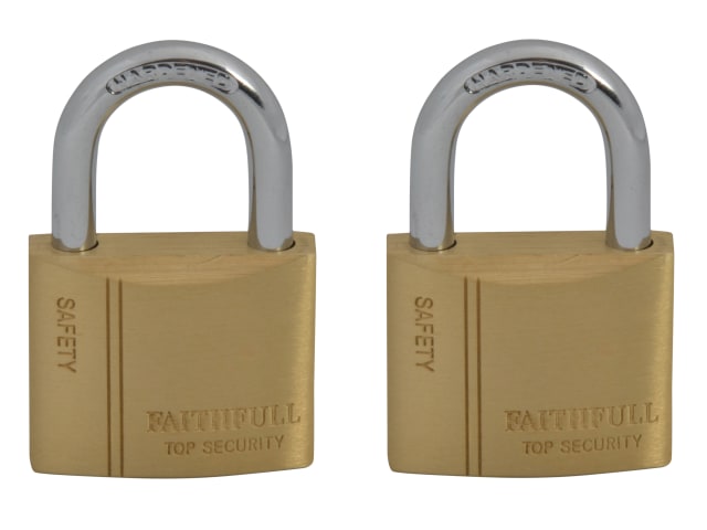 Brass Padlock Keyed Alike 2 x 40mm