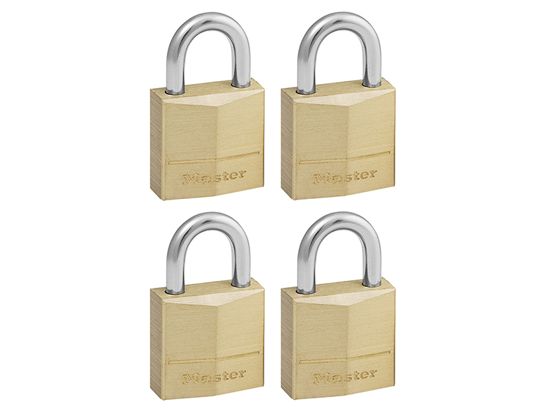 Solid Brass 20mm Padlock 3-Pin - Keyed Alike x 4