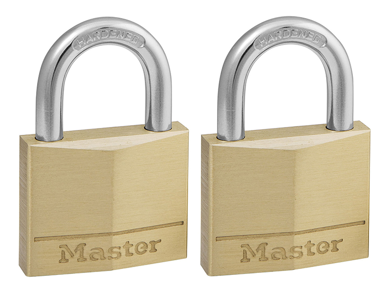 Solid Brass 40mm Padlock 4-Pin - Keyed Alike x 2