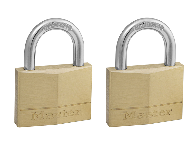 Solid Brass 50mm Padlock 5-Pin - Keyed Alike x 2