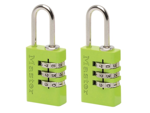 Aluminium  3-Digit Combination 20mm Padlock Colour x 2