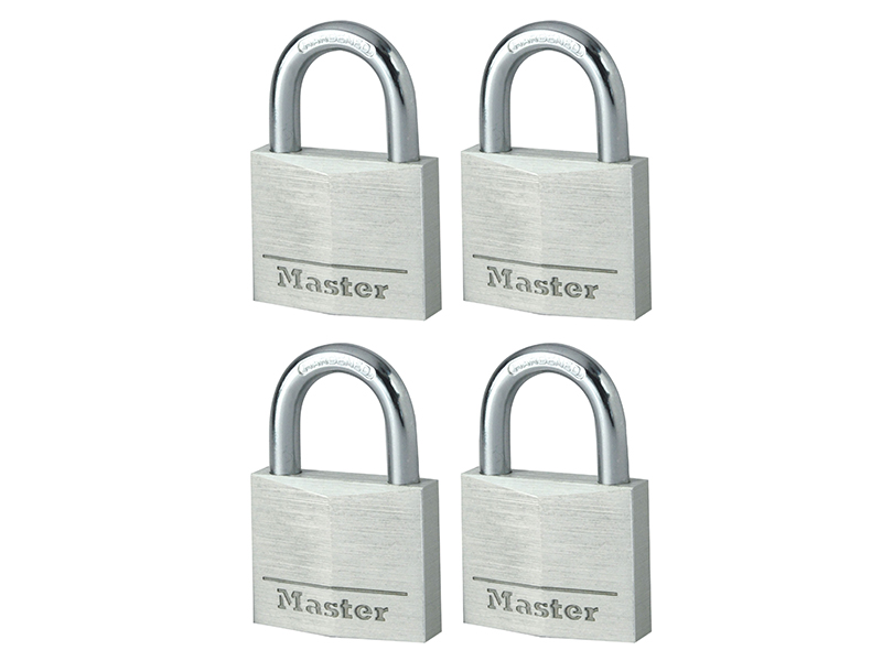 Aluminium 40mm Padlock 4-Pin - Keyed Alike x 4