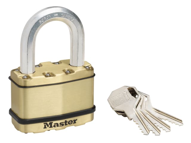 Excell Brass Finish 64mm Padlock 5-Pin - 38mm Shackle