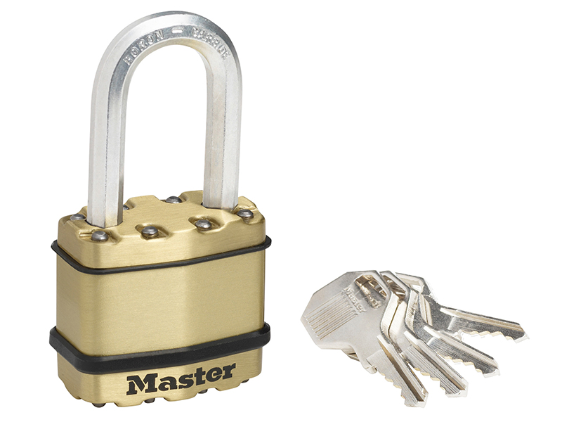 Excell Brass Finish 45mm Padlock 4-Pin - 38mm Shackle