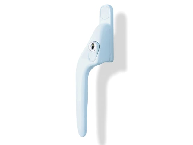 White Offset Locking PVCu Window Handle Left