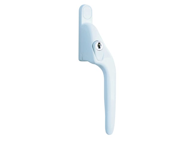 White Offset Locking PVCu Window Handle Right