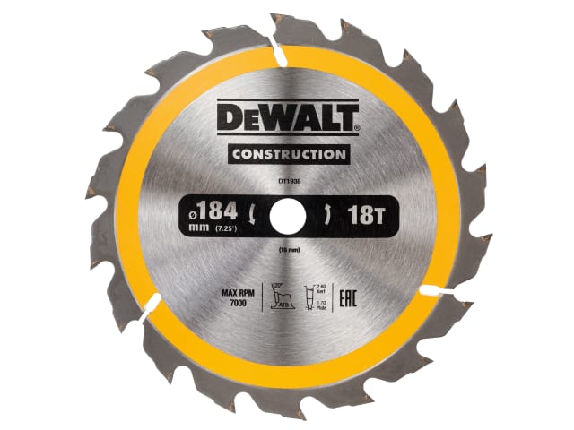 Portable Construction Circular Saw Blade 184 x 16mm x 18T