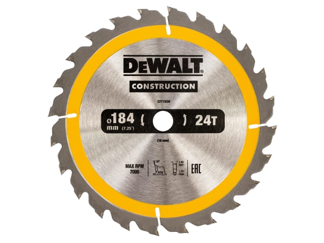 Portable Construction Circular Saw Blade 184 x 16mm x 24T