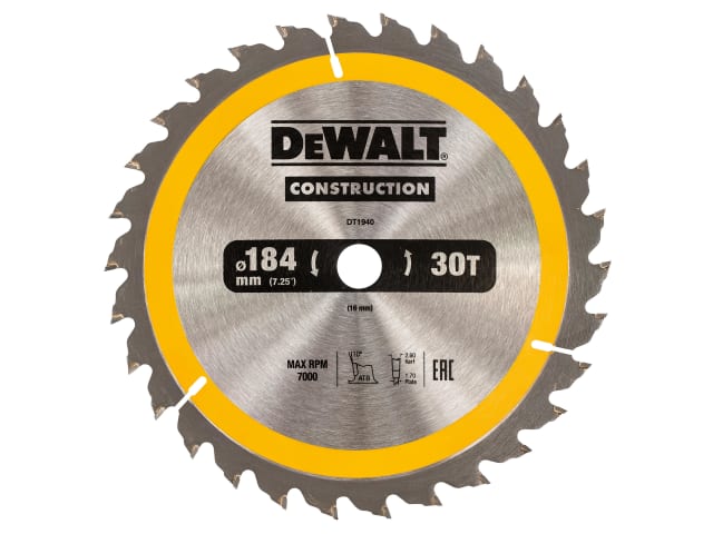 Portable Construction Circular Saw Blade 184 x 16mm x 30T