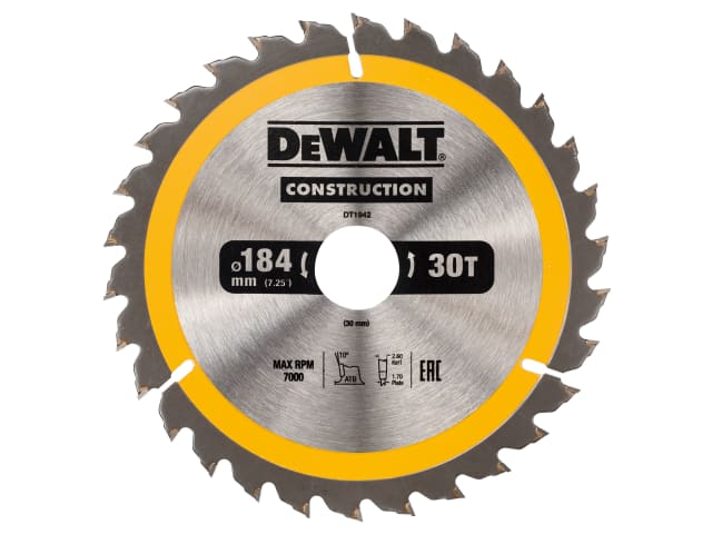 Portable Construction Circular Saw Blade 184 x 30mm x 30T