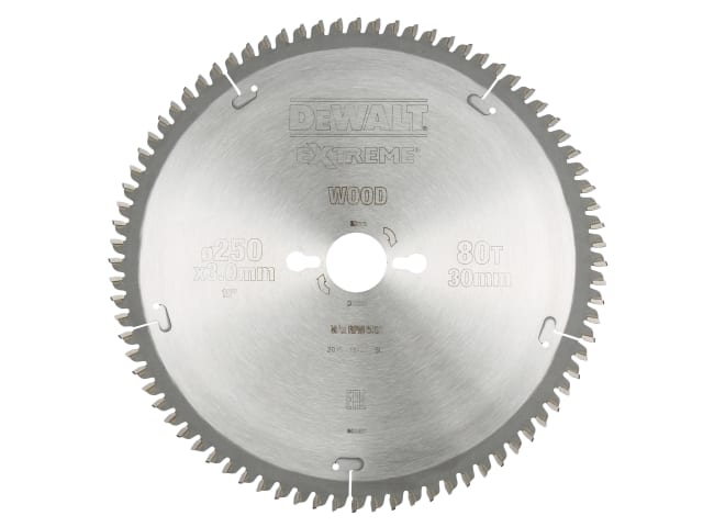 Series 40 Circular Saw Blade 250 x 30mm x 80T TCG/Neg