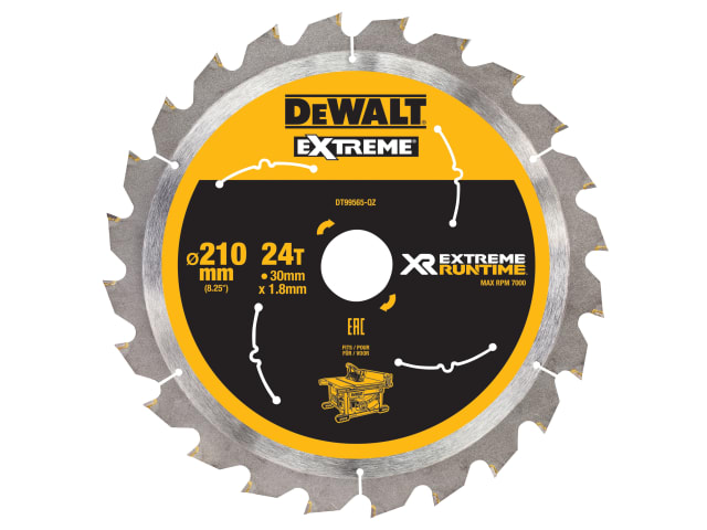 XR FlexVolt Table Saw Blade 210 x 30mm x 24T