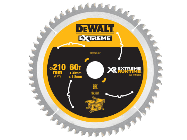 XR FlexVolt Table Saw Blade 210 x 30mm x 60T