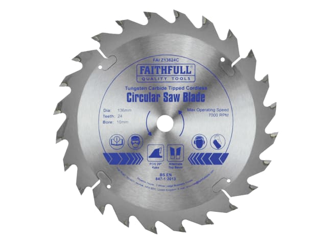 TCT Cordless Trimsaw Blade 136 x 10mm x 24T POS