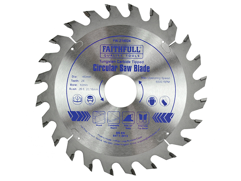 TCT Circular Saw Blade 160 x 30mm x 24T POS