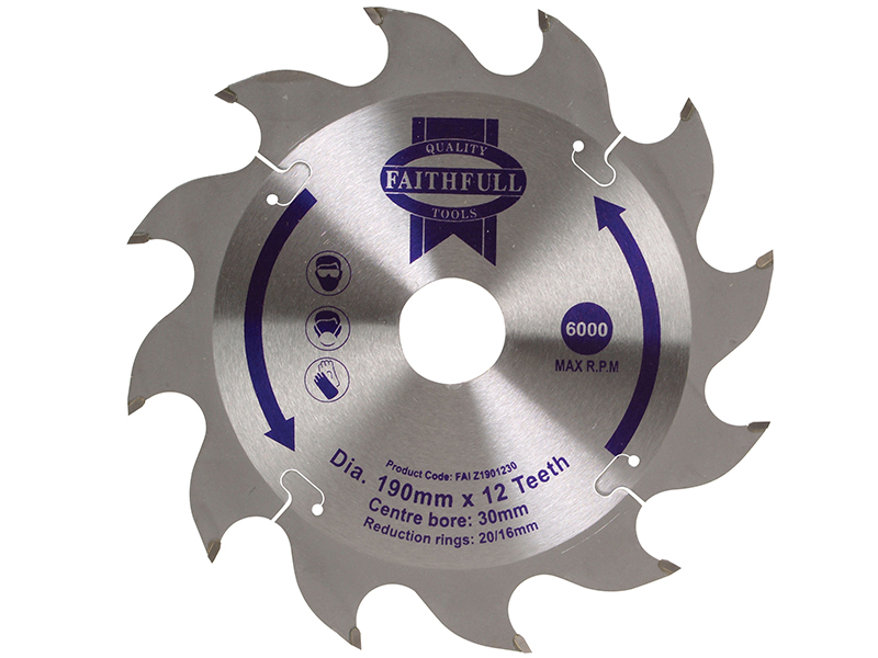 TCT Circular Saw Blade 190 x 30mm x 12T POS