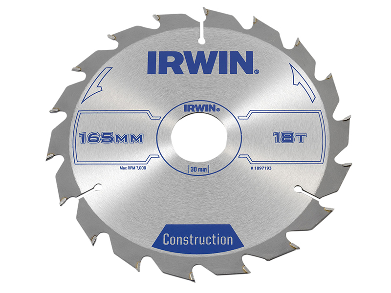 Construction Circular Saw Blade 165 x 30mm x 18T ATB