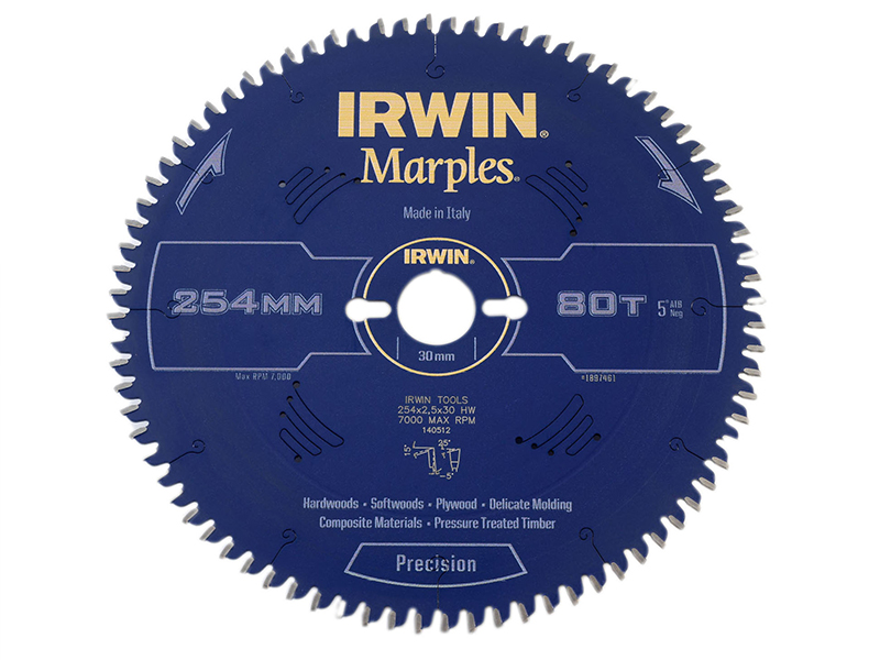 Marples Mitre Circular Saw Blade 254 x 30mm x 80T HI-ATB/Neg