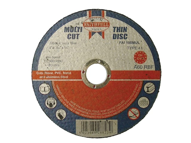 Multi-Purpose Cutting Disc 100 x 1.0 x 16mm (Pack 10)