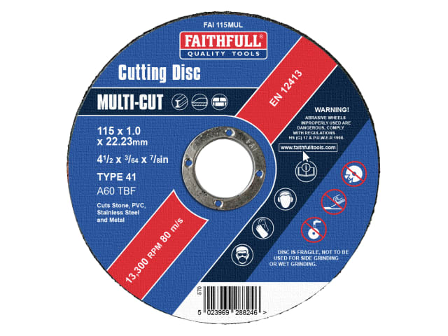 Multi-Purpose Cutting Disc 115 x 1.0 x 22.23mm (Pack 10)