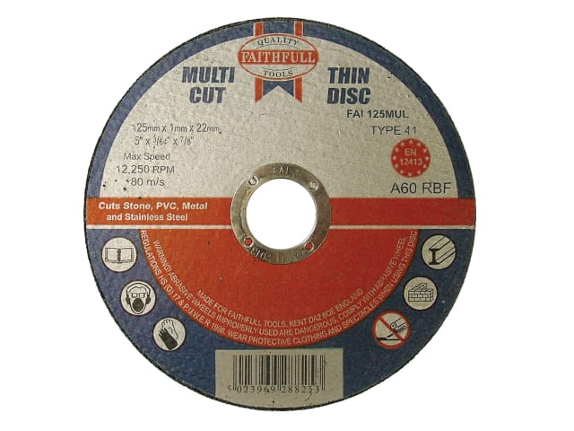 Multi-Purpose Cutting Disc 125 x 1.0 x 22.23mm (Pack 10)