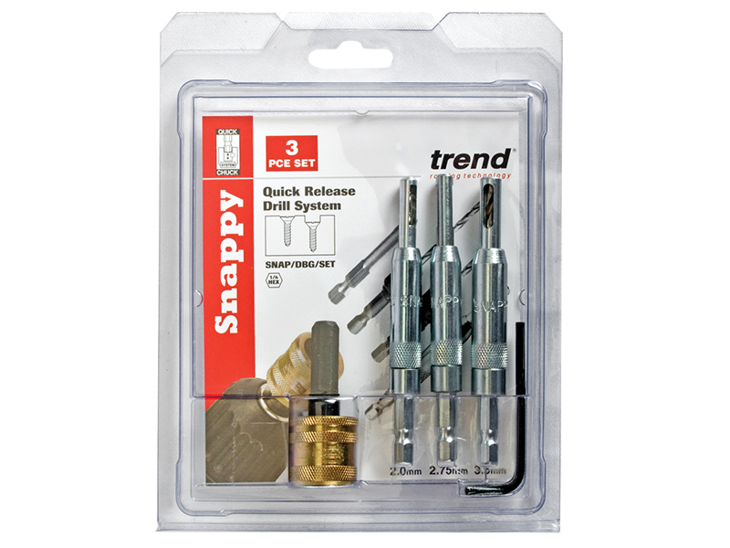 SNAP/DBG/SET Drill Bit Guide Set with Quick Chuck - 5/64in 7/64in & 9/64in