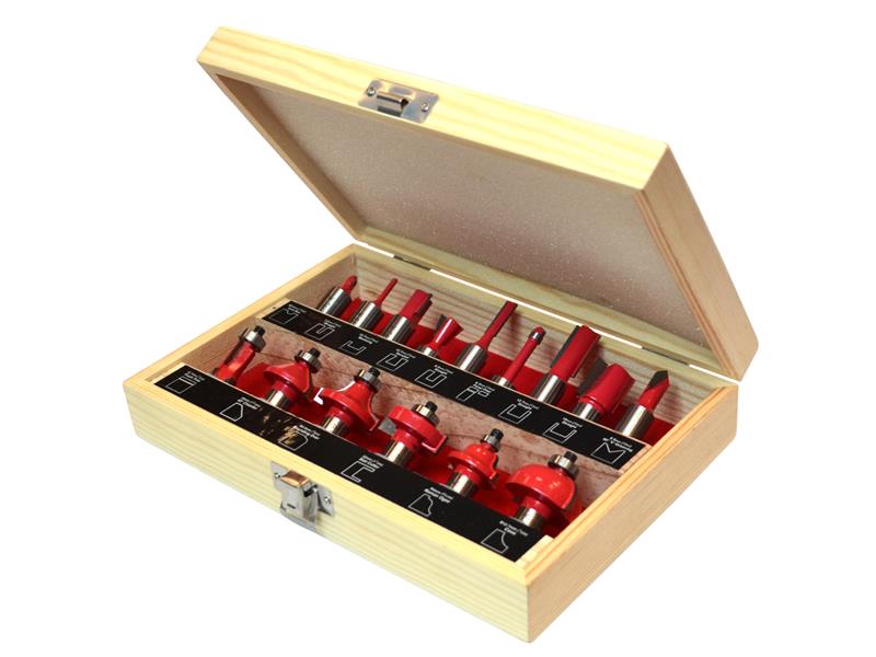 1/2in TCT Router Bit Set, 15 Piece