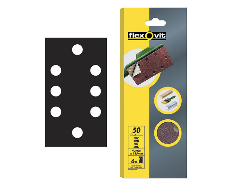 1/3 Sanding Sheets Quick-Release Fine 120 Grit (Pack 6)