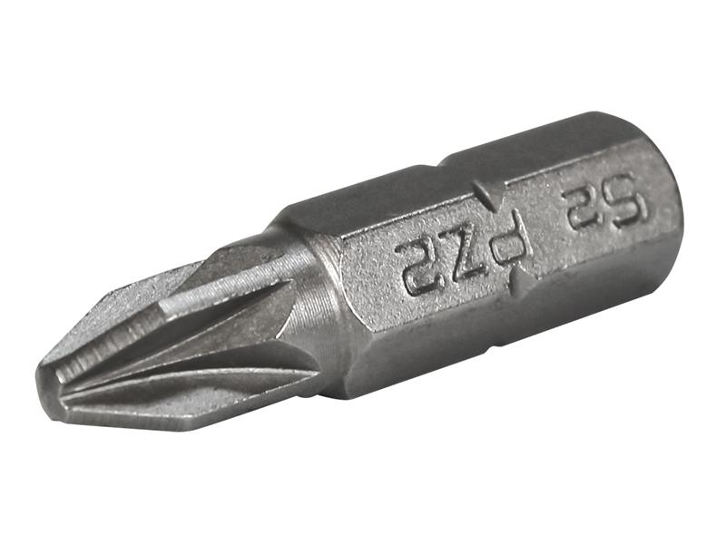 Pozi S2 Grade Steel Screwdriver Bits PZ2 x 25mm (Pack 3)