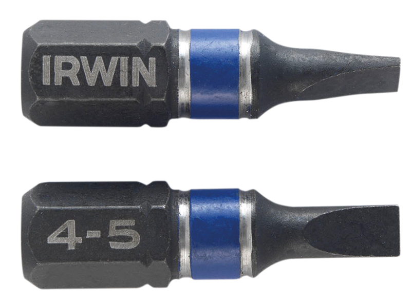 Impact Screwdriver Bits Slotted 4.5 x 25mm (Pack 2)