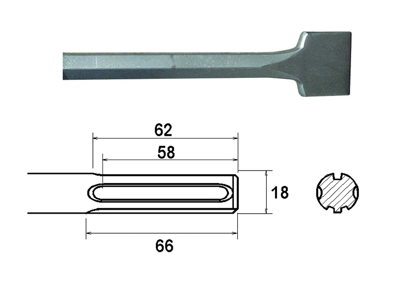 SDS Max Straight Scaling Chisel 50 x 400mm