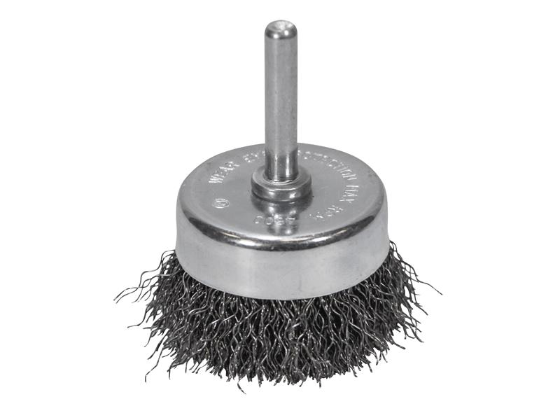 Wire Cup Brush 50mm x 6mm Shank, 0.30mm Wire