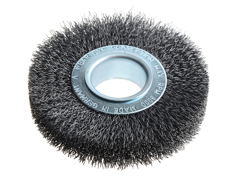 Wheel Brush D100mm x W20-22 x 30 Bore Set 1 Steel Wire 0.30